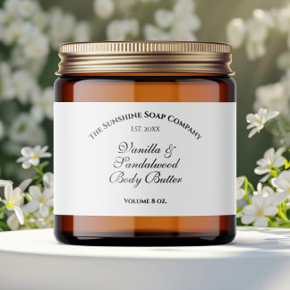 Year Established Vintage White Cosmetics Jar Label