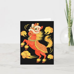 Year Fire Horse Lunar Chinese Illustration Card