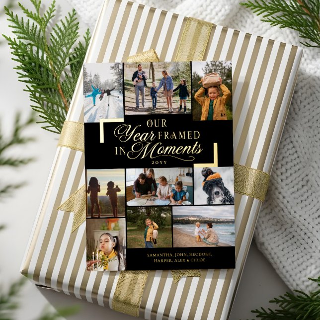 Year Framed in Moments Family Photos Christmas (Year Framed in Moments Family Photos Christmas Foil Holiday Card)