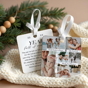 Year Full of Memories Photo Collage & Highlights Metal Tree Decoration
