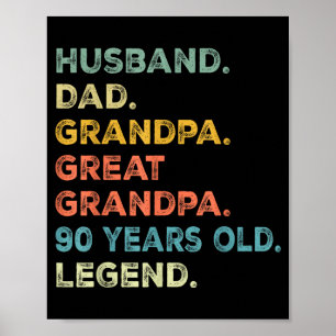 Year Husband Dad Grandpa Great Grandpa Poster