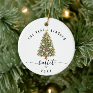 Year I Learned Ballet Photo Keepsake Double Sided Ceramic Tree Decoration