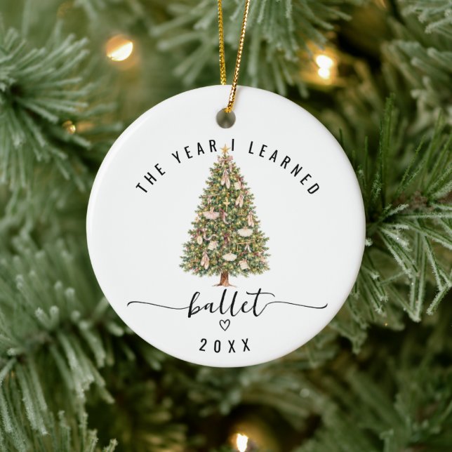 Year I Learned Ballet Photo Keepsake Double Sided Ceramic Tree Decoration (Tree)
