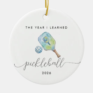 Year I Learned Pickle Ball Sports Lover Gift Ceramic Tree Decoration
