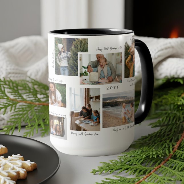 Year in Moments 11 Family Photo Collage & Captions Mug (Year in Moments 11 Family Photo Collage & Captions Mug)