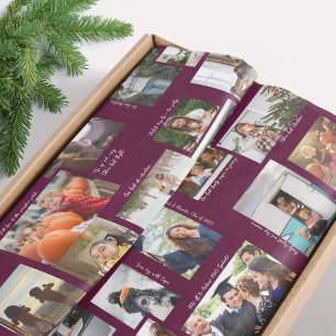 Year in Moments 25 Family Photo Collage & Captions Tissue Paper