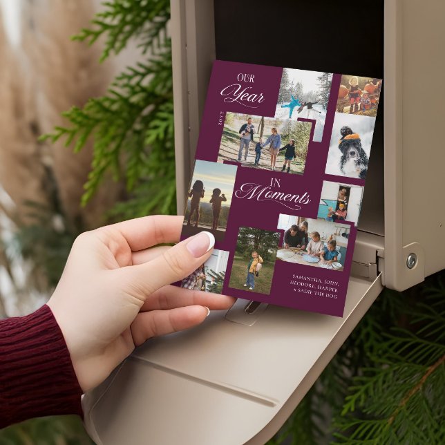 Year in Moments Family Photo Collage Christmas Holiday Card (Year in Moments Family Photo Collage Christmas Holiday Card)