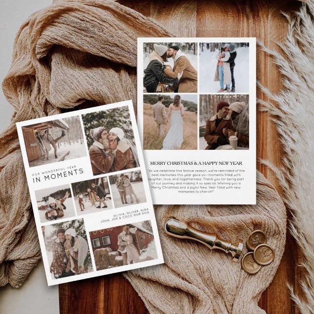 Year in moments family photo collage Christmas Holiday Card (Creator Uploaded)