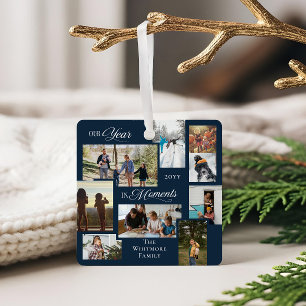Year in Moments Family Photo Collage Keepsake Gift Metal Tree Decoration
