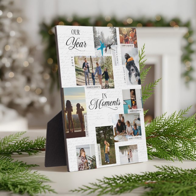 Year in Moments Photo Collage Coordinates Keepsake Plaque (Year in Moments Photo Collage Coordinates Keepsake Plaque)