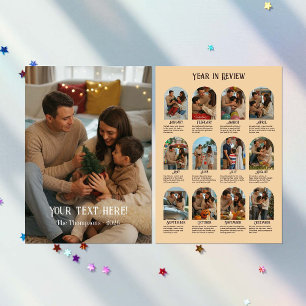 Year in Review 12 Photo Family Holiday Card
