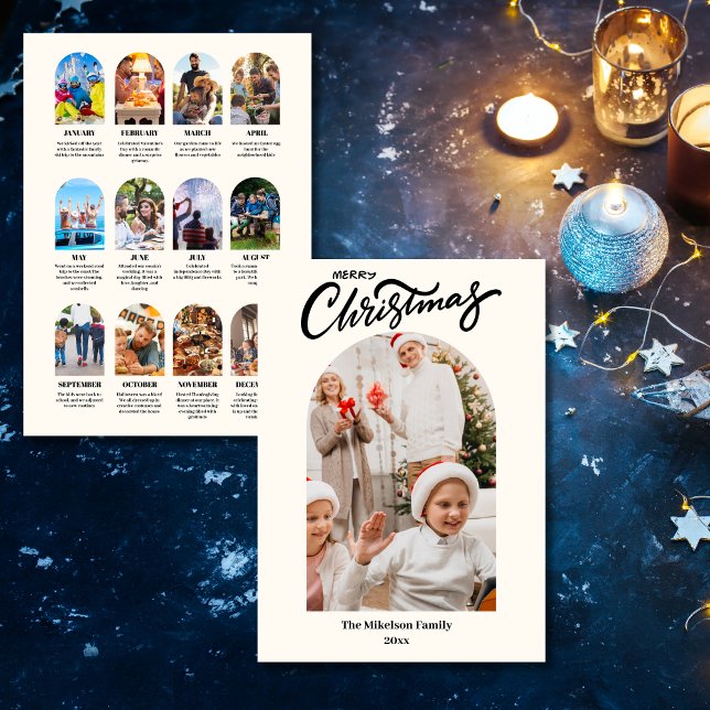 Year in Review 13 Photo Collage Custom Greetings  Announcement (Creator Uploaded)