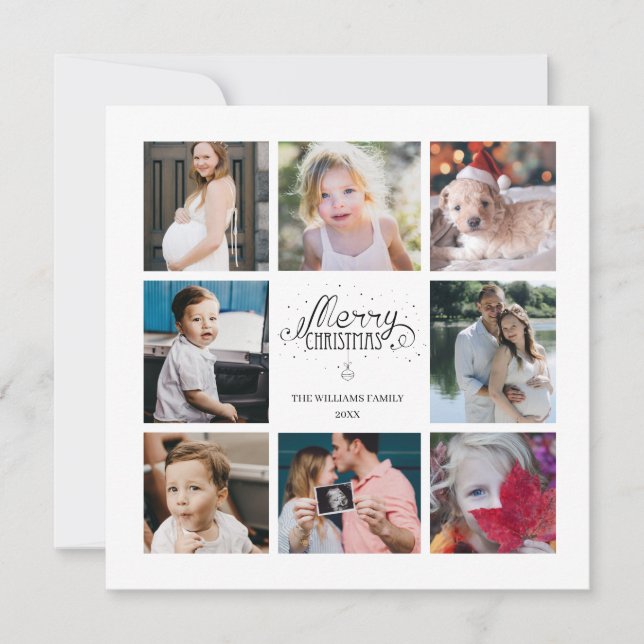 Year in Review 8 Photo Collage Holiday Card (Front)