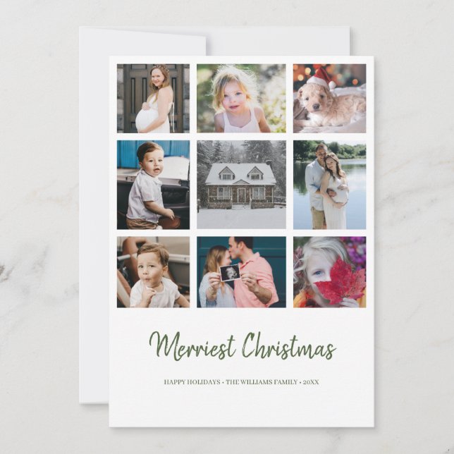 Year in Review 9 Photo Merry Christmas Card (Front)