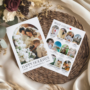 Year In Review Arch Family Photo Collage Holiday Card