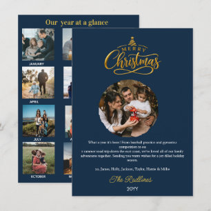 Year in Review at a What a year Midnight blue Holiday Card