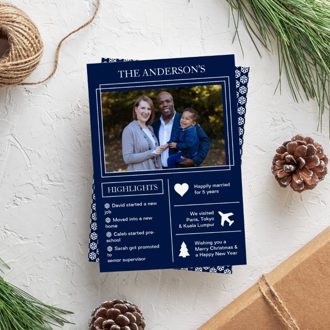 Year in Review | Blue Christmas Infographic Holiday Card (Creator Uploaded)
