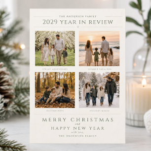 Year in Review Christmas 4 Photos Holiday Card