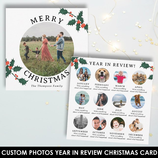 Year in Review Christmas Card Family Monthly Photo (Year in Review Christmas Card Family Monthly Photo)