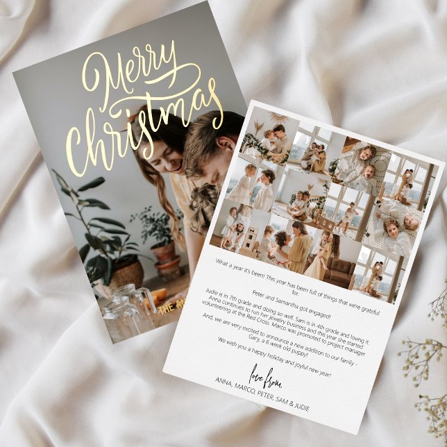 Year in Review Family Photo Collage Christmas Gold (Year in Review)