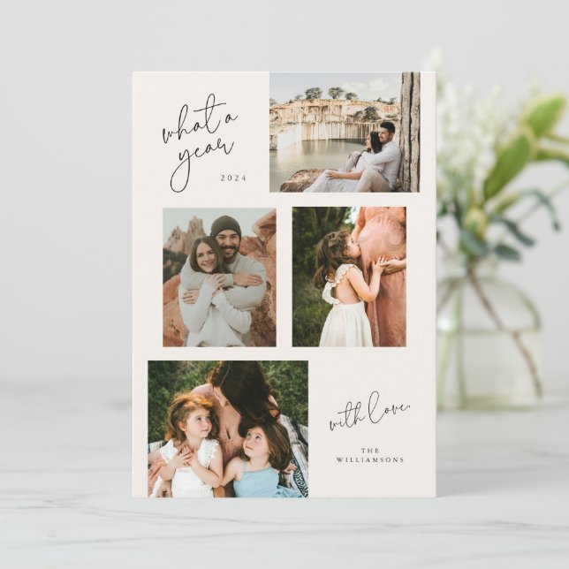 Year in Review Holiday Family Collage Photo Card (Standing Front)