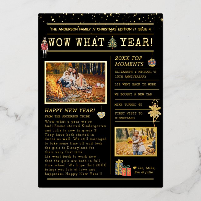 Year in Review Letter | Family Christmas Flyer (Front)