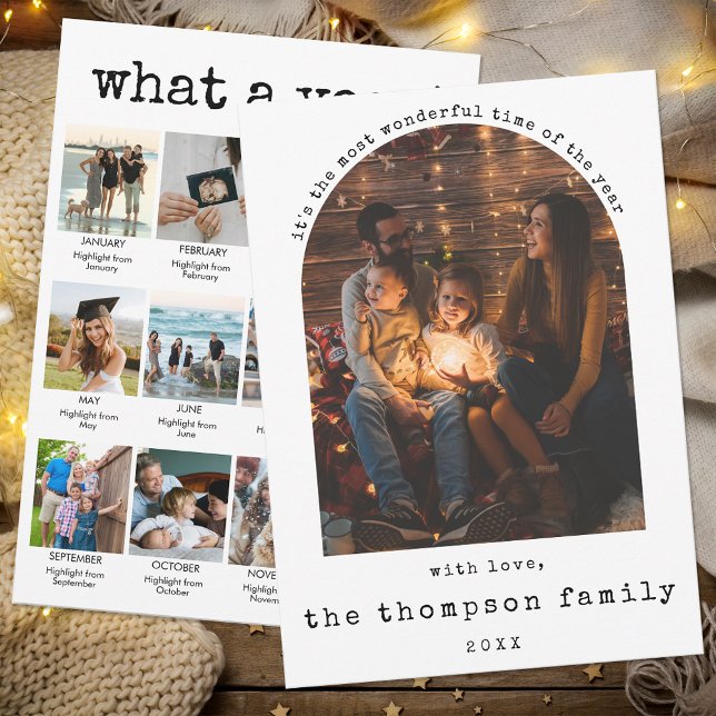 Year In Review Minimalist Photo Christmas Collage Holiday Card (Creator Uploaded)