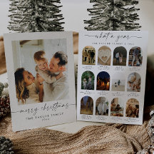 Year In Review Modern Family Photo Christmas Card
