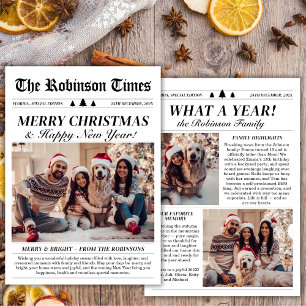 Year in Review Newspaper Unique Christmas Photo Holiday Card