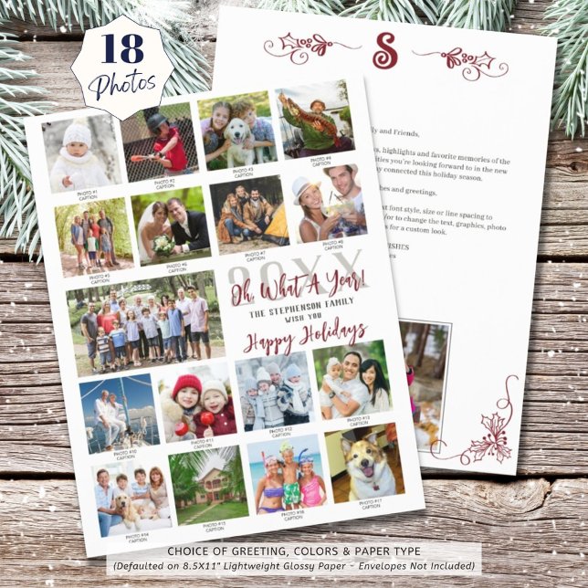 Year in Review Photo Collage Christmas Letter Flyer (Creator Uploaded)