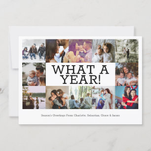 Year In Review Twelve Photo Personalised Christmas Holiday Card