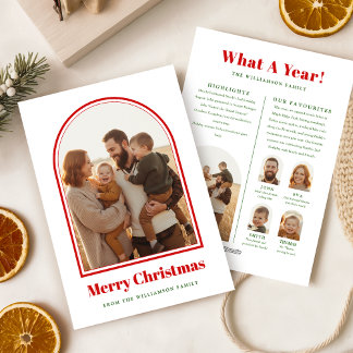 Year In Review What A Year Arch Photo Christmas Holiday Card