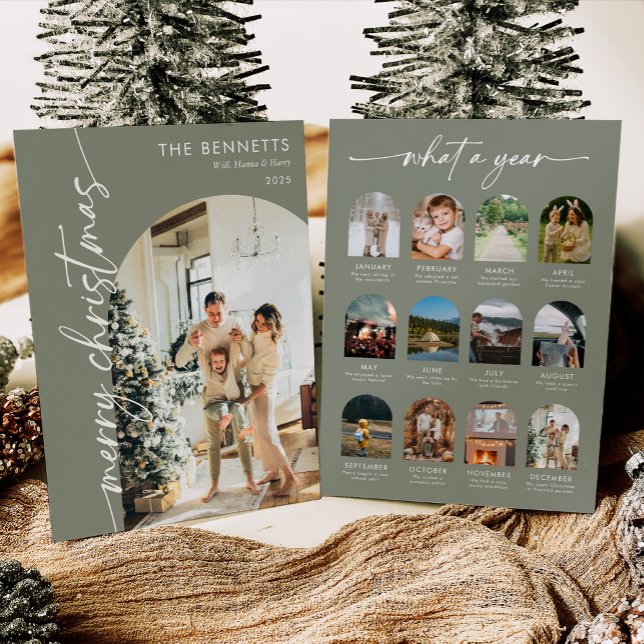 Year In Review What A Year Merry Christmas Photo Holiday Card (Creator Uploaded)