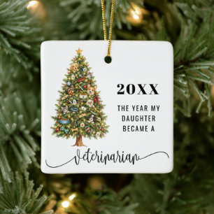 Year My Daughter Became a Veterinarian Photo Ceramic Ornament