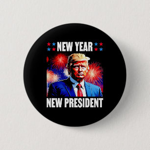 Year New President Trump 2024  6 Cm Round Badge