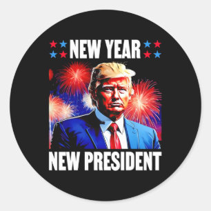 Year New President Trump 2024 Classic Round Sticker