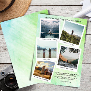 Year of Adventure Travel Photo Collage Holiday Card