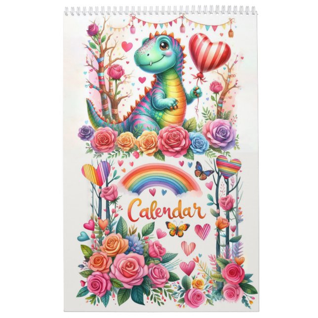 Year of Dinosaurs: A Watercolor Journey Calendar (Cover)