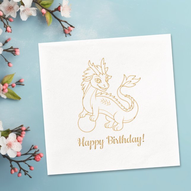 Year of Dragon Birthday Foil Napkins (Creator Uploaded)
