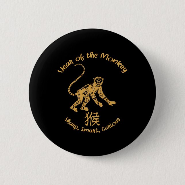 Year Of Monkey Traits Chinese Zodiac Chinese New Y 6 Cm Round Badge (Front)