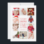 Year of Photos Season's Greetings Collage in Red Holiday Card<br><div class="desc">Space for ten wonderful photos of your beautiful family! In a festive Christmas red and white that's perfect for celebrating the season, this 5x7 card features modern typography and simple styling to highlight your family photos. Room on the back for your own personal holiday message. Perfect for a "year in...</div>