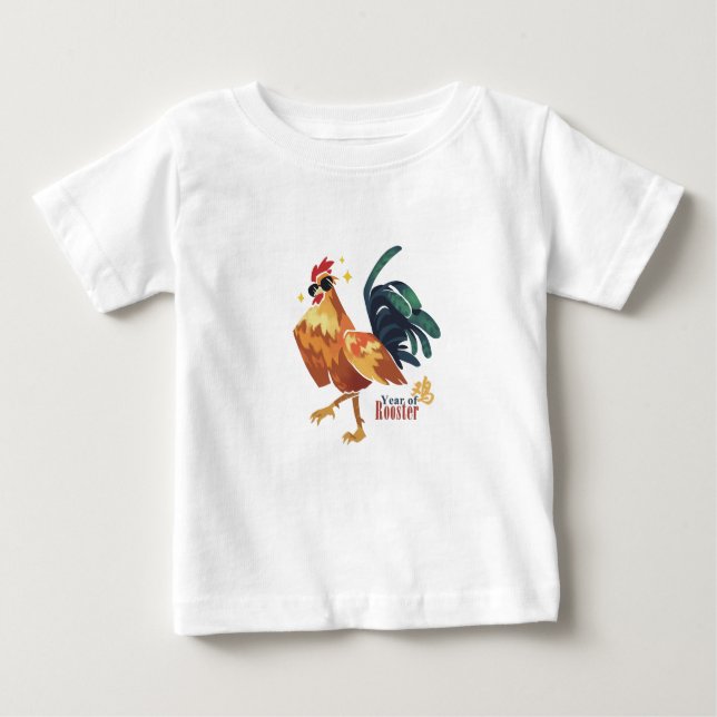 Year of Rooster, Toddler Ruffle Tee (Front)