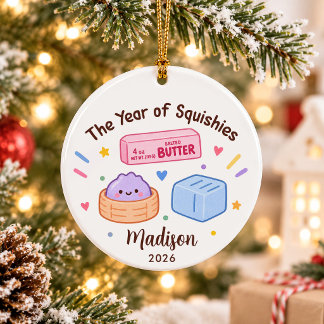 Year of Squishies Kids Christmas Ceramic Tree Decoration