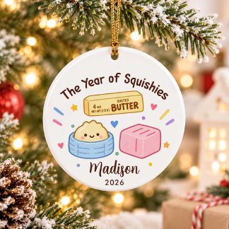 Year of Squishies Kids Christmas Ceramic Tree Decoration