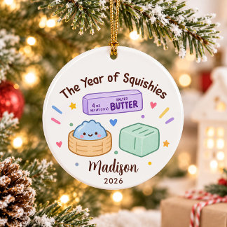 Year of Squishies Kids Christmas Ceramic Tree Decoration