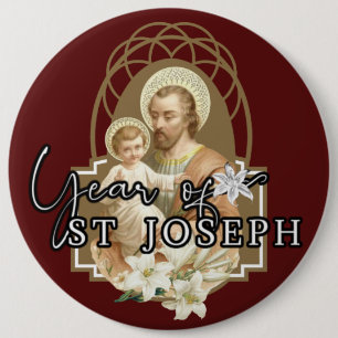 Year of St. Joseph Catholic Commemoration 6 Cm Round Badge