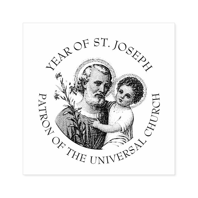 YEAR OF ST. JOSEPH CHILD JESUS RELIGIOUS RUBBER STAMP (Imprint)