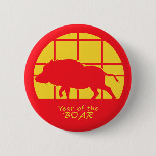 Year of the Boar 6 Cm Round Badge