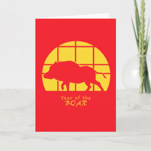 Year of the Boar Card