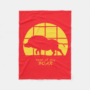 Year of the Boar Fleece Blanket